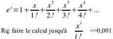 exp(x)= 1+ x/1!+x2/2!+...